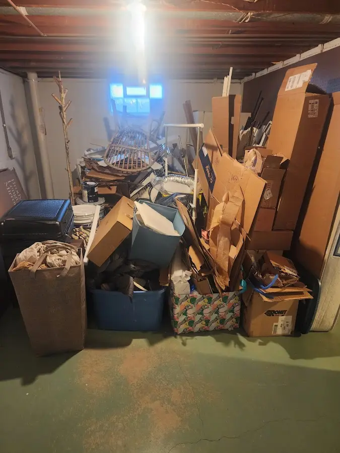 Roll-off dumpster container at job site for 6 Yard Dumpster Rental in Hurstbourne